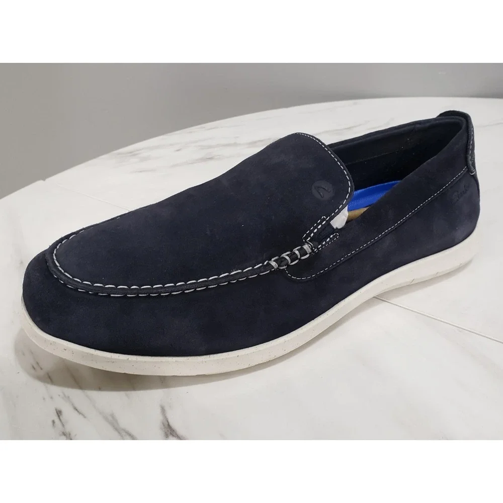 NEW NO BOX - Size 11.5 WIDE CLARKS‎ Men's Flexway Step Light Navy Suede 26176955
